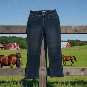 Riders By Lee Mid-Rise Distressed Faded Denim Jeans Womens 10P PETITE BLUE